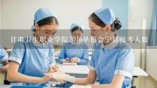 甘肃卫生职业学院2016单招会宁县报考人数