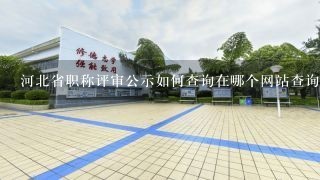河北省职称评审公示如何查询在哪个网站查询