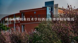 湖南商务职业技术学校酒店管理单招分数线