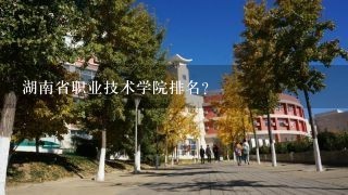 湖南省职业技术学院排名？