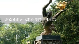 北京戏曲艺术职业学院招生章程