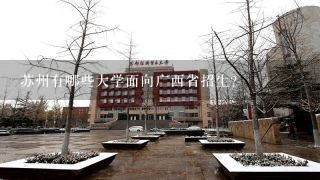 苏州有哪些大学面向广西省招生?