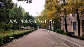 广东城市职业学院专业代码？